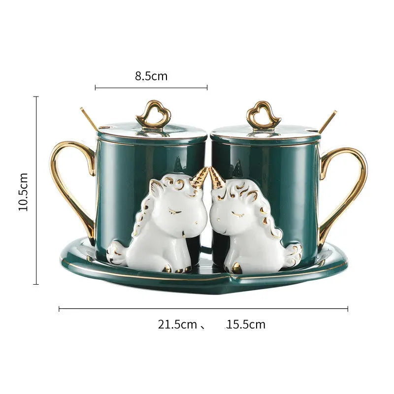 A Pair Of Suit Couple's Mugs - Bellarte Enchanté A Pair Of Suit Couple's Mugs