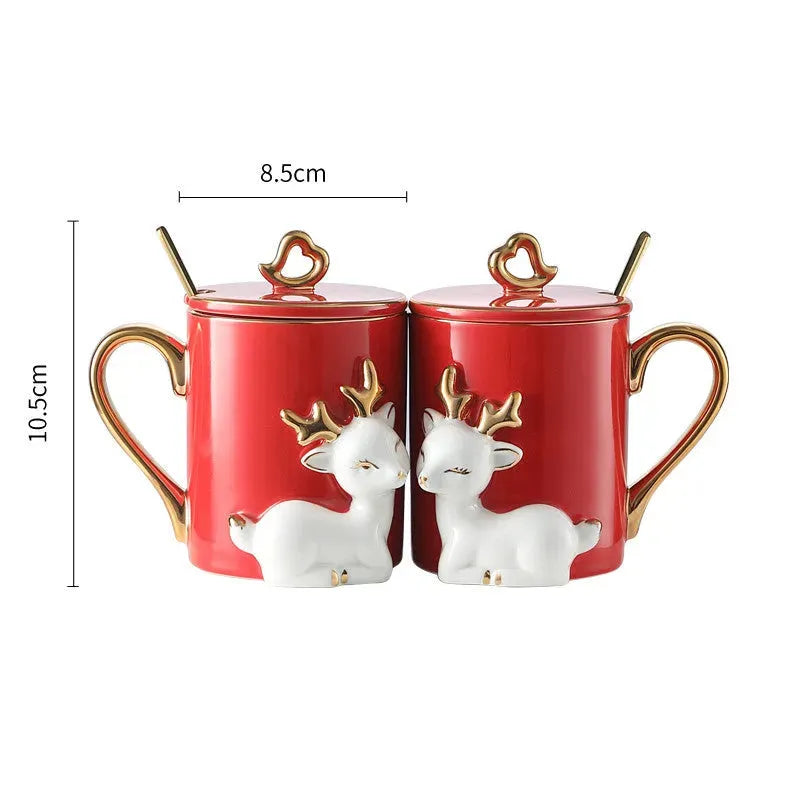 A Pair Of Suit Couple's Mugs - Bellarte Enchanté A Pair Of Suit Couple's Mugs