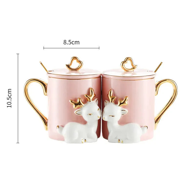 A Pair Of Suit Couple's Mugs - Bellarte Enchanté A Pair Of Suit Couple's Mugs