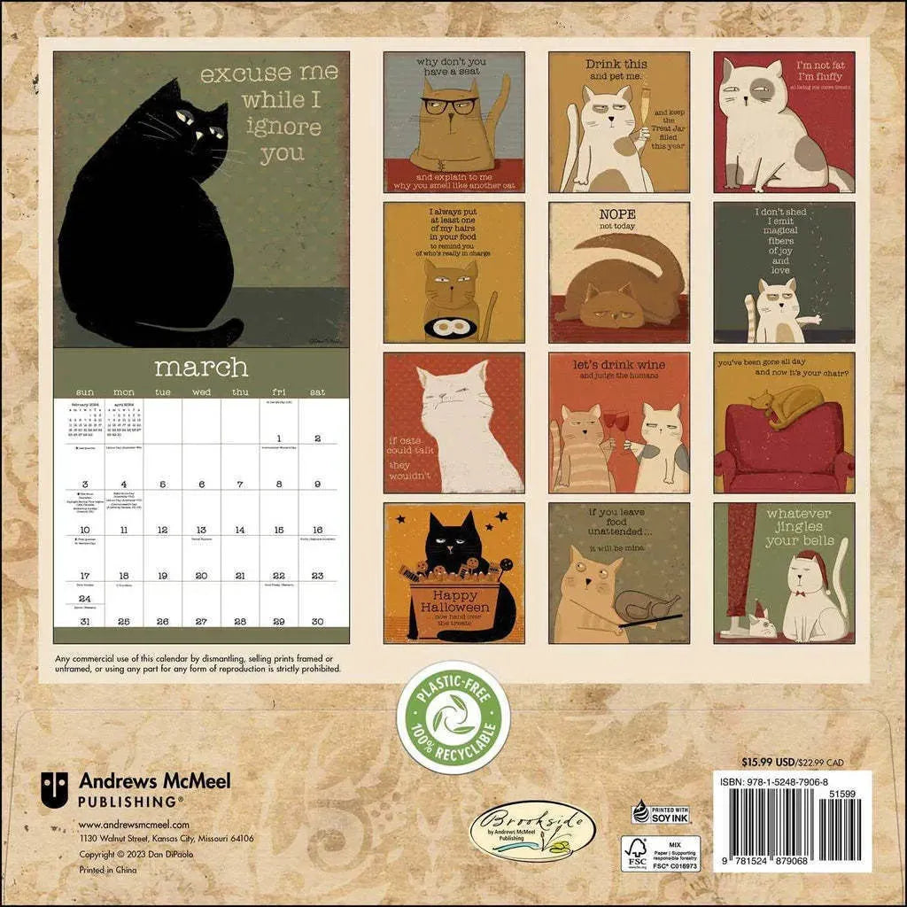 A Year Of Snarky Cats 2024 Wall Calendar - Bellarte Enchanté A Year Of Snarky Cats 2024 Wall Calendar