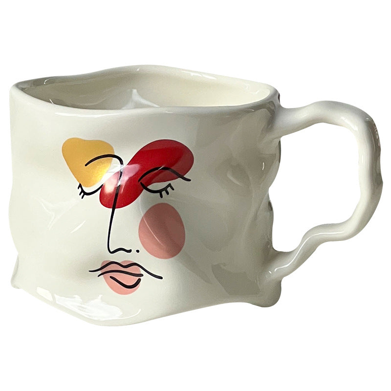 Creative, High-end Mug With Textured, Hand-painted Design
