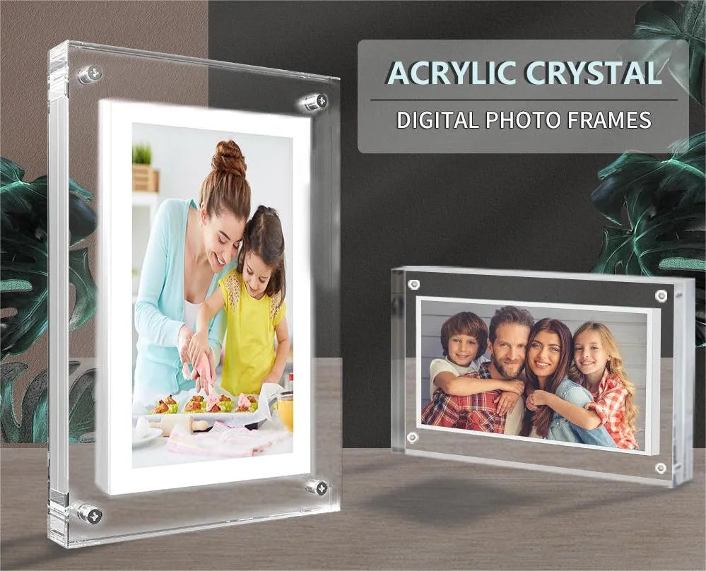 Acrylic Digital Photo Video Frame Battery New - Bellarte Enchanté Acrylic Digital Photo Video Frame Battery New