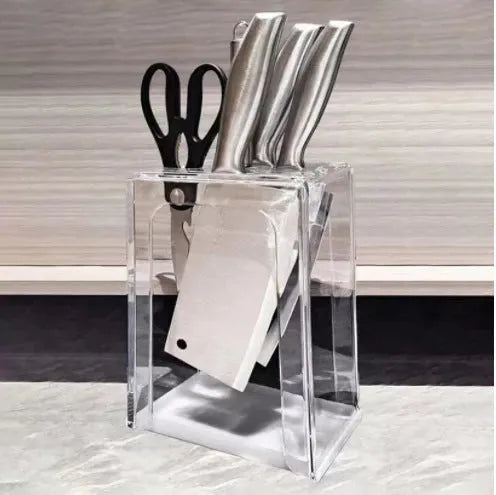 Acrylic Multifunctional Countertop Chopsticks And Knives Storage Rack - Bellarte Enchanté Acrylic Multifunctional Countertop Chopsticks And Knives Storage Rack