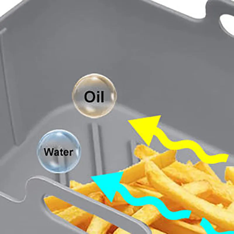 Air Fryer Silicone Pot With Handle Reusable Liner Heat Resistant Basket Rectangle Baking Accessories For Fryer Oven Microwave - Bellarte Enchanté Air Fryer Silicone Pot With Handle Reusable Liner Heat Resistant Basket Rectangle Baking Accessories For Fryer Oven Microwave