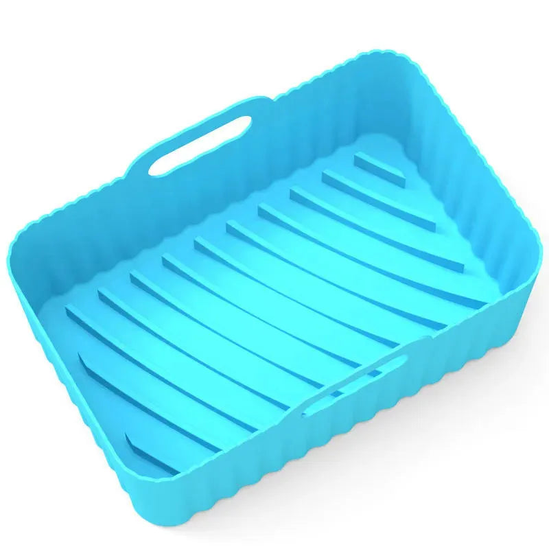 Air Fryer Silicone Pot With Handle Reusable Liner Heat Resistant Basket Rectangle Baking Accessories For Fryer Oven Microwave - Bellarte Enchanté Air Fryer Silicone Pot With Handle Reusable Liner Heat Resistant Basket Rectangle Baking Accessories For Fryer Oven Microwave