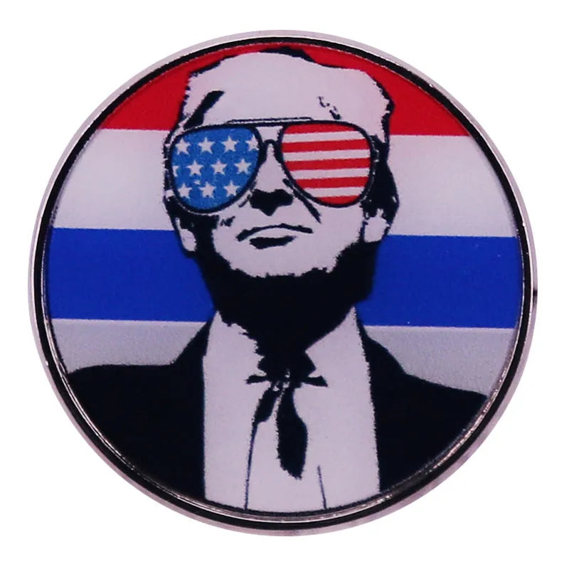 American Flag Trump Pin Badge - Bellarte Enchanté American Flag Trump Pin Badge