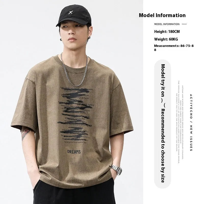 American T-shirt Printed Loose Casual - Bellarte Enchanté American T-shirt Printed Loose Casual