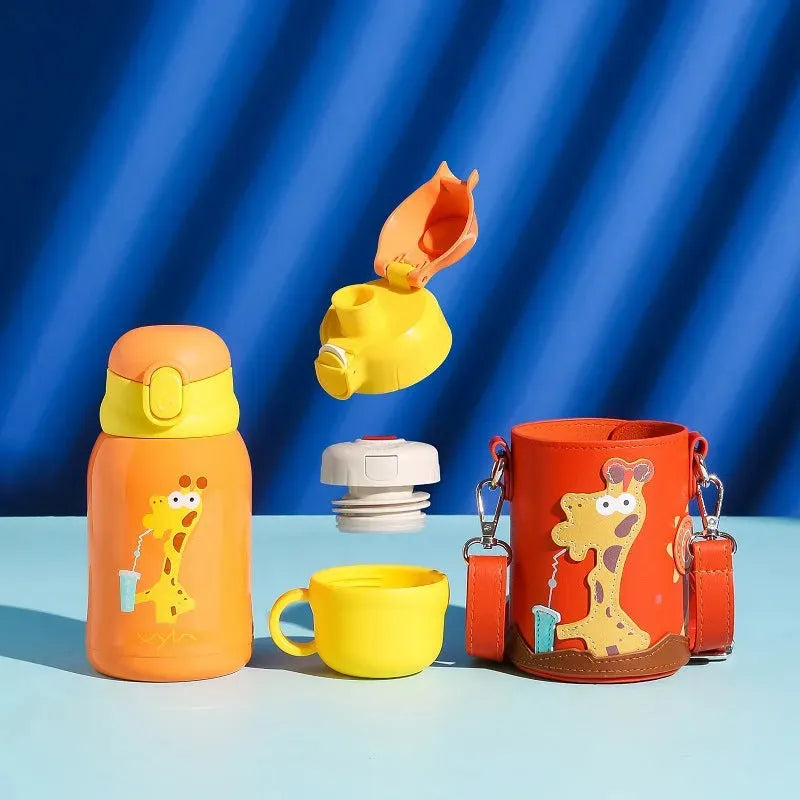 Animal Children's Cup With Straw Portable Water Bottle - Bellarte Enchanté Animal Children's Cup With Straw Portable Water Bottle
