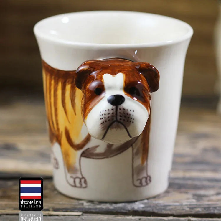 Animal mug Hand painted animal mug english bulldog ceramic mug - Bellarte Enchanté Animal mug Hand painted animal mug english bulldog ceramic mug