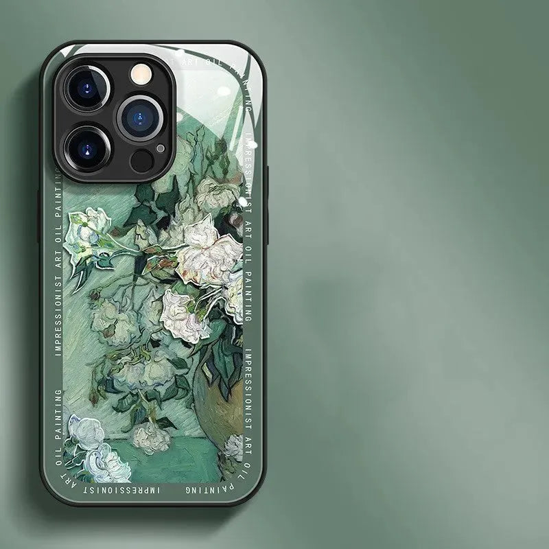 Anti-fall Phone Glass Case Flower - Bellarte Enchanté Anti-fall Phone Glass Case Flower