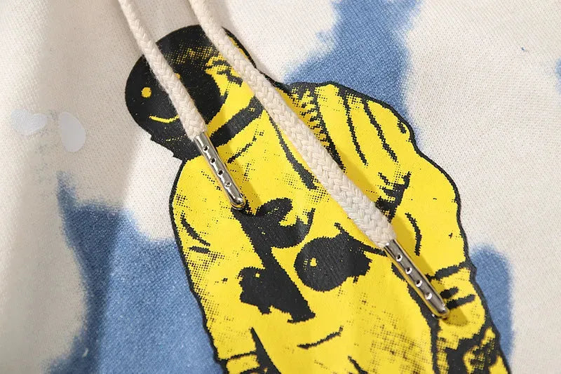 Astronaut Blau Batik Hoodie - Bellarte Enchanté Astronaut Blau Batik Hoodie