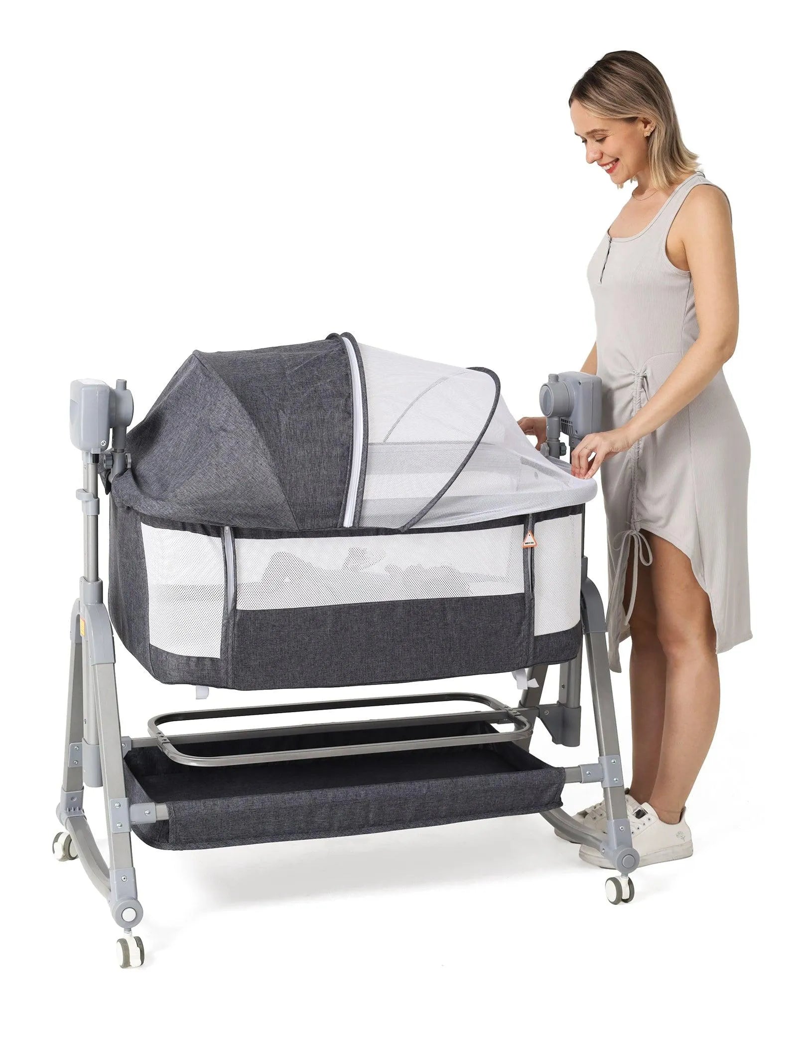 Automatic Baby Cradle with Storage Shelf - Bellarte Enchanté Automatic Baby Cradle with Storage Shelf