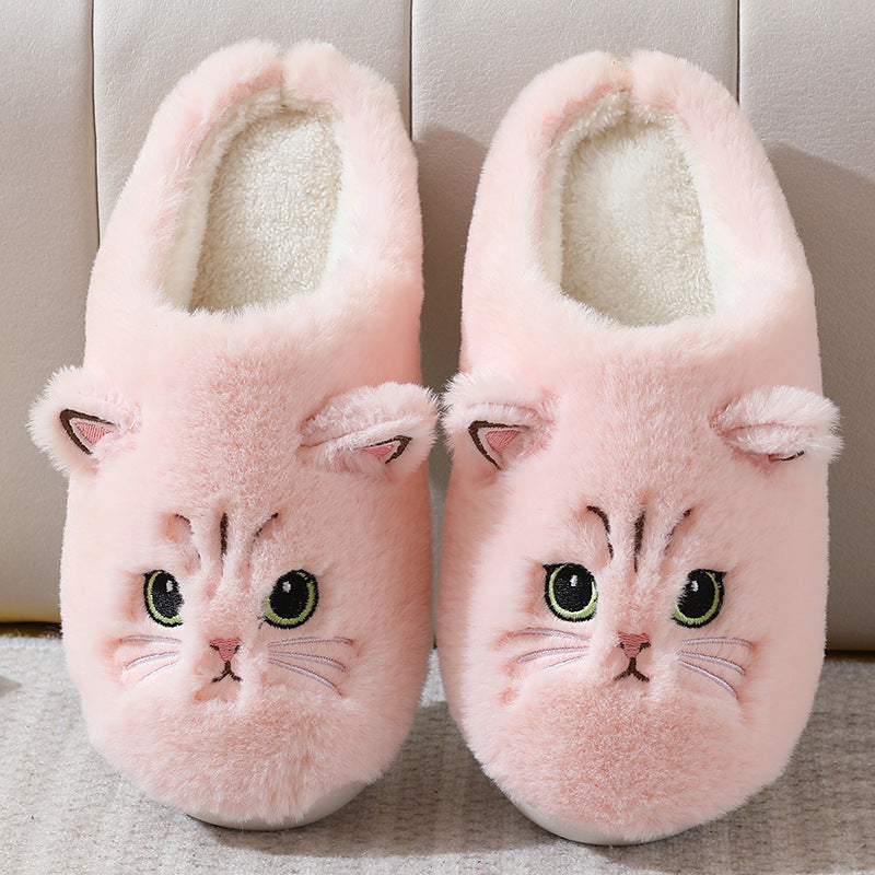 Autumn And Winter Cotton Slippers Men And Women Couple Kitty Cartoon - Bellarte Enchanté Autumn And Winter Cotton Slippers Men And Women Couple Kitty Cartoon