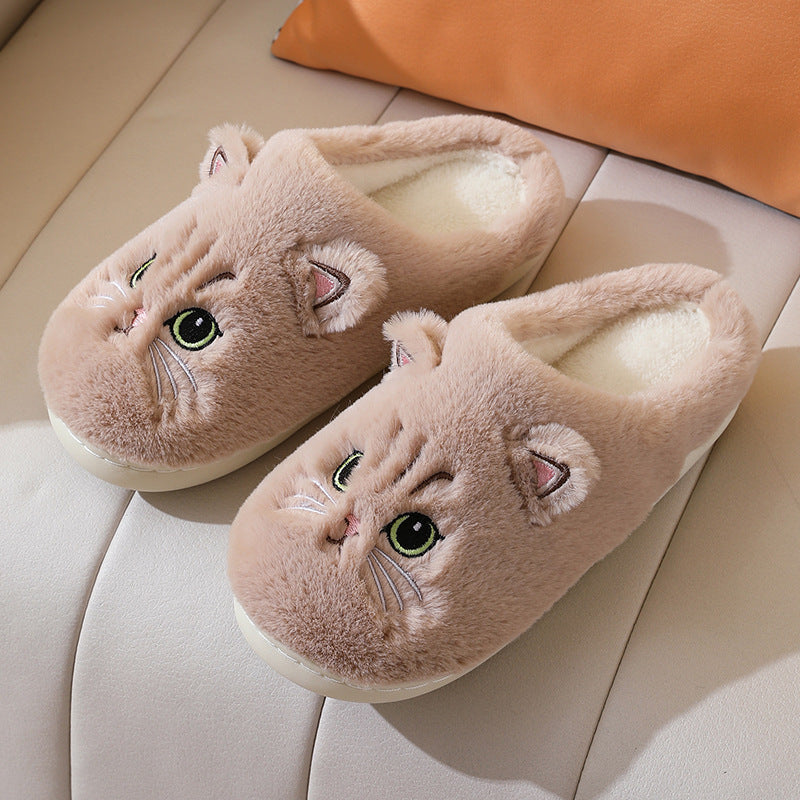 Autumn And Winter Cotton Slippers Men And Women Couple Kitty Cartoon - Bellarte Enchanté Autumn And Winter Cotton Slippers Men And Women Couple Kitty Cartoon
