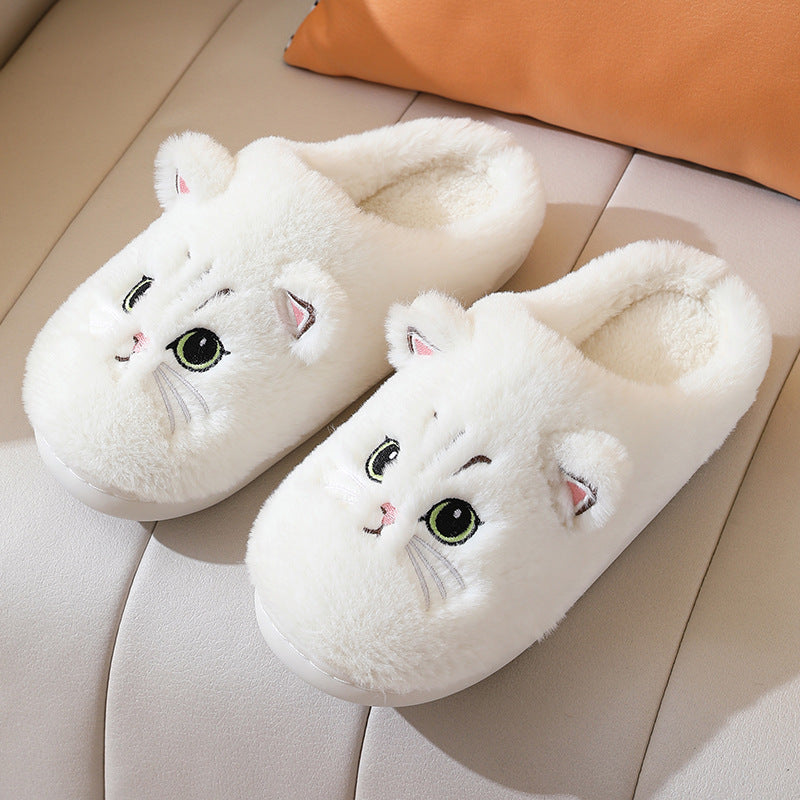 Autumn And Winter Cotton Slippers Men And Women Couple Kitty Cartoon - Bellarte Enchanté Autumn And Winter Cotton Slippers Men And Women Couple Kitty Cartoon
