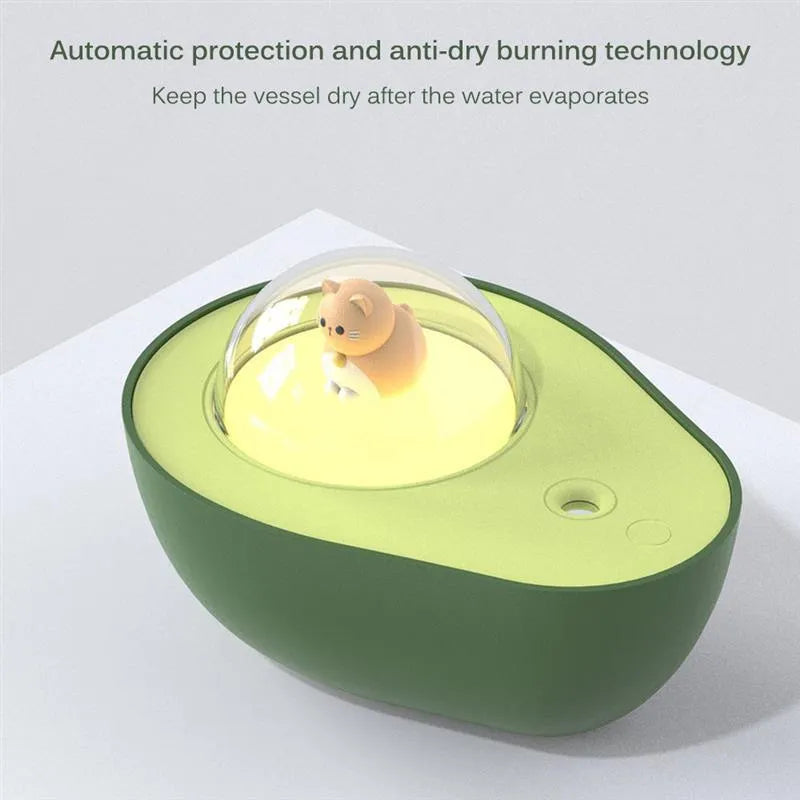 Avocado Mini Spray Humidifier USB Charging Night Light Portable Mist Sprayer For Home Car - Bellarte Enchanté Avocado Mini Spray Humidifier USB Charging Night Light Portable Mist Sprayer For Home Car