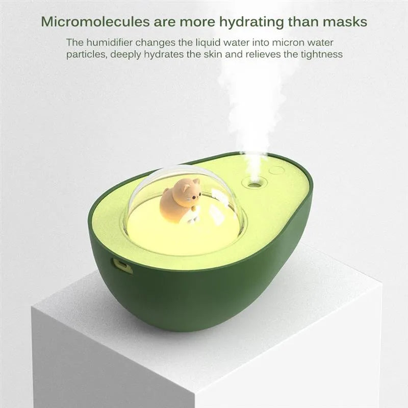 Avocado Mini Spray Humidifier USB Charging Night Light Portable Mist Sprayer For Home Car - Bellarte Enchanté Avocado Mini Spray Humidifier USB Charging Night Light Portable Mist Sprayer For Home Car