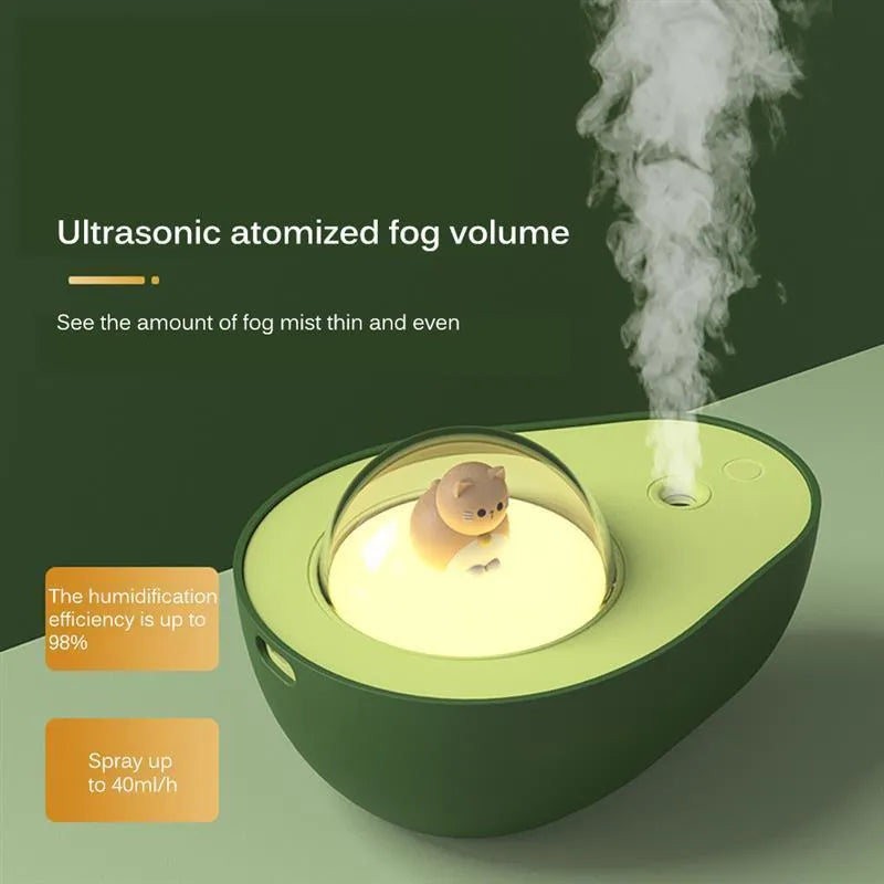 Avocado Mini Spray Humidifier USB Charging Night Light Portable Mist Sprayer For Home Car - Bellarte Enchanté Avocado Mini Spray Humidifier USB Charging Night Light Portable Mist Sprayer For Home Car