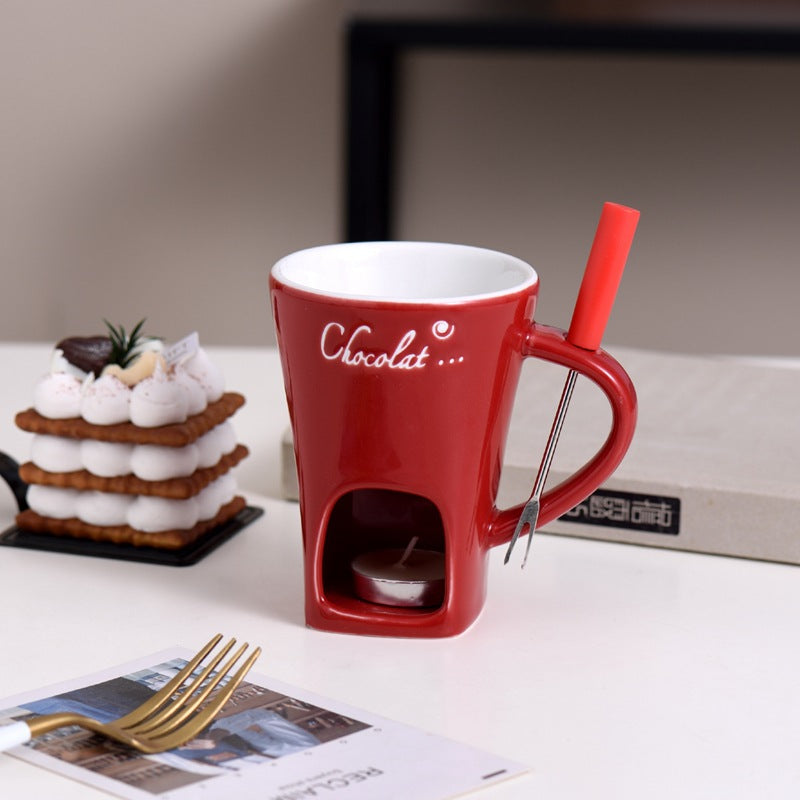 Ceramic Chocolate Hot Pot Stove Ice Cream Hot Pot Cup