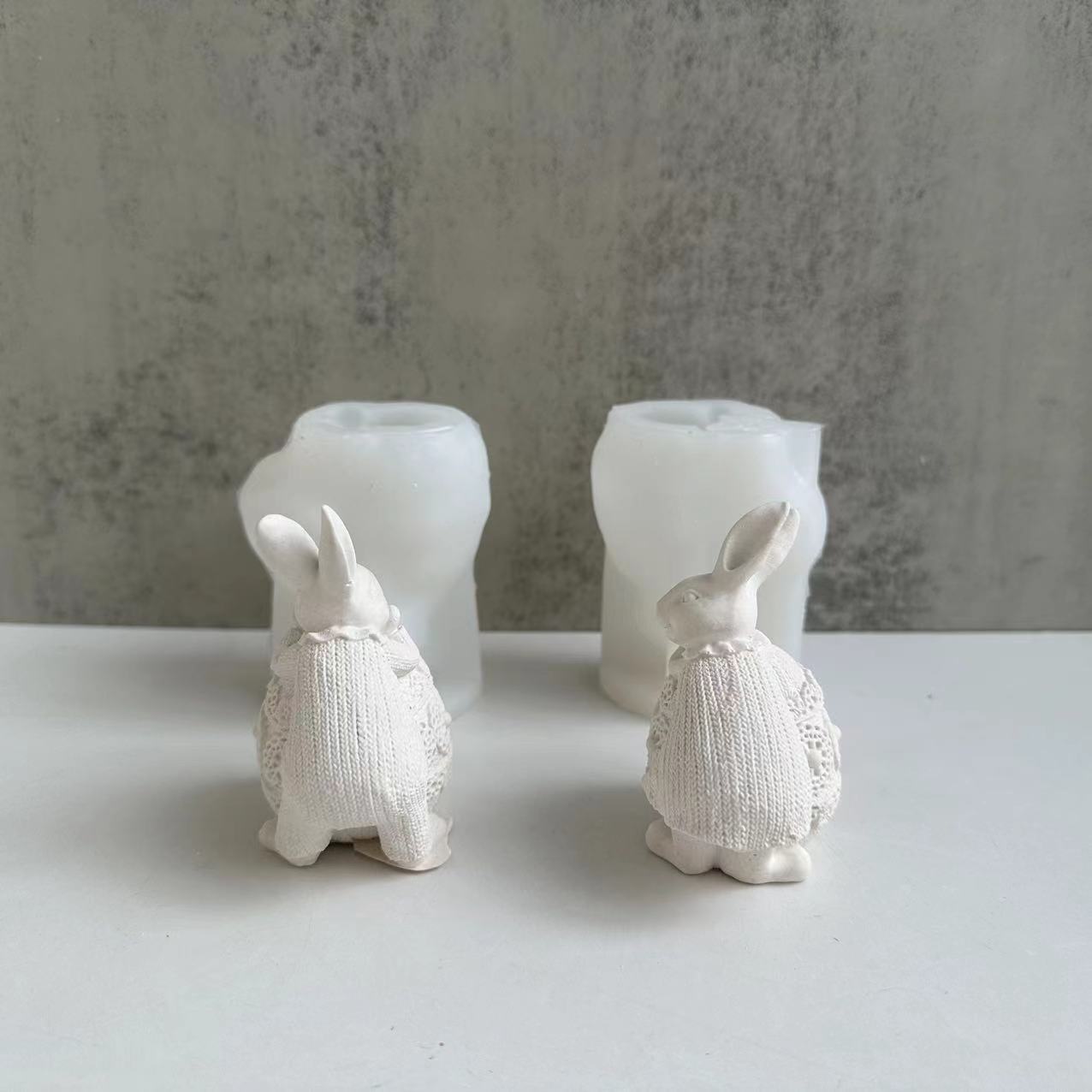 Colorful Egg Rabbit Silicone Candle Mould