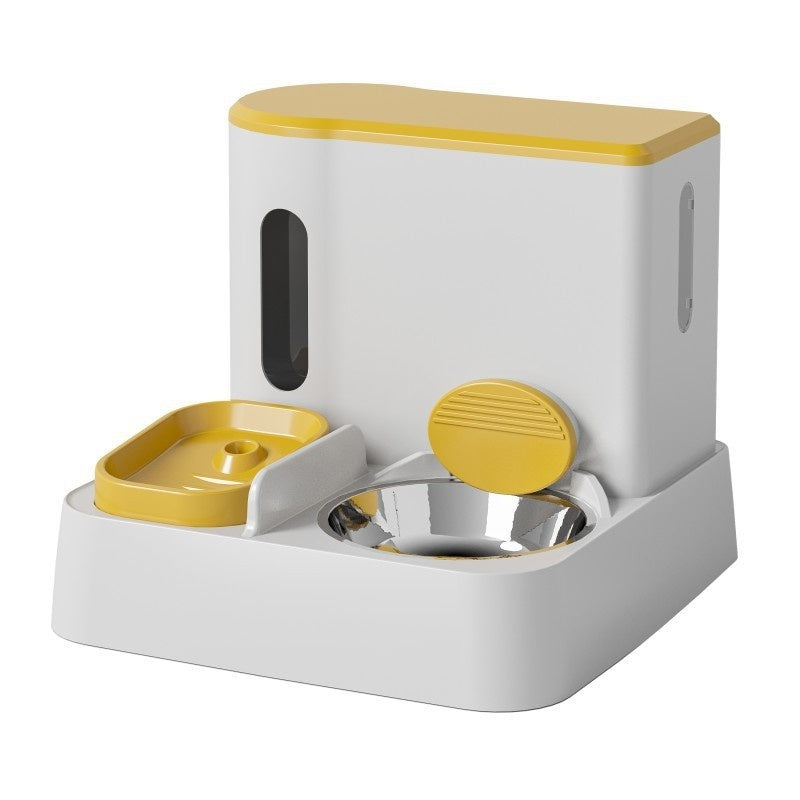 Cat Automatic Pet Feeder Water Dispenser Integrated Double Bowl Drinking Pet