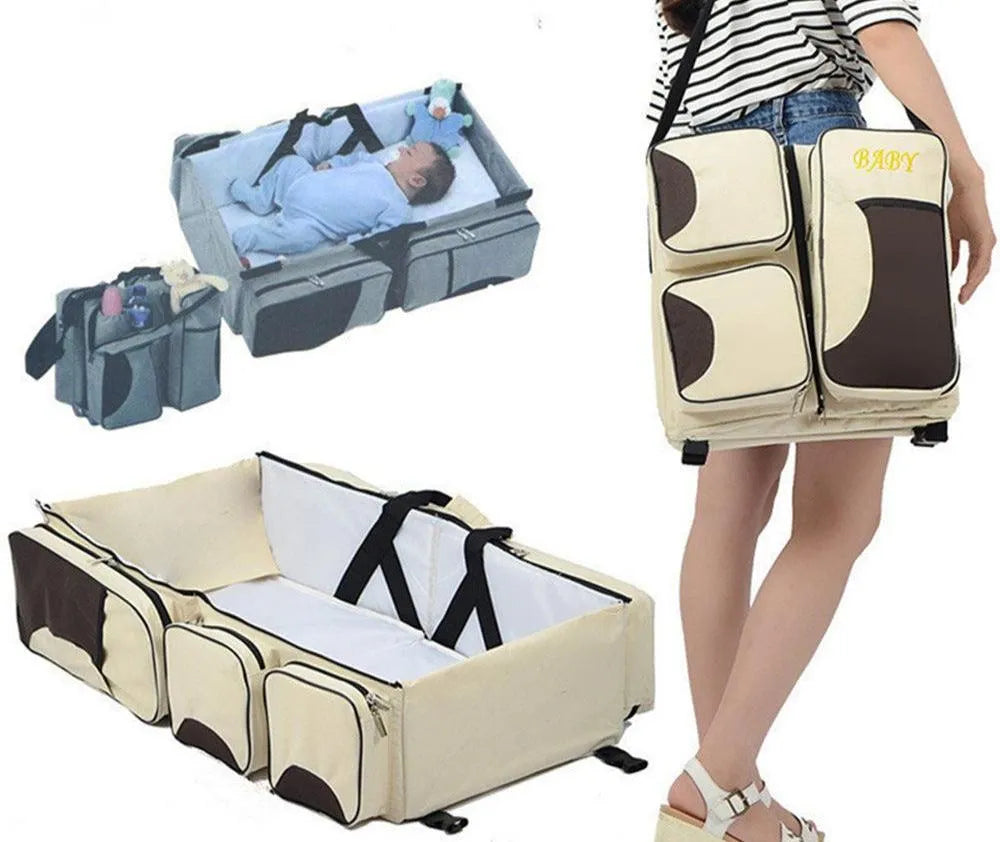Baby Folding Bed Mommy Bag Portable One Shoulder Mommy - Bellarte Enchanté Baby Folding Bed Mommy Bag Portable One Shoulder Mommy