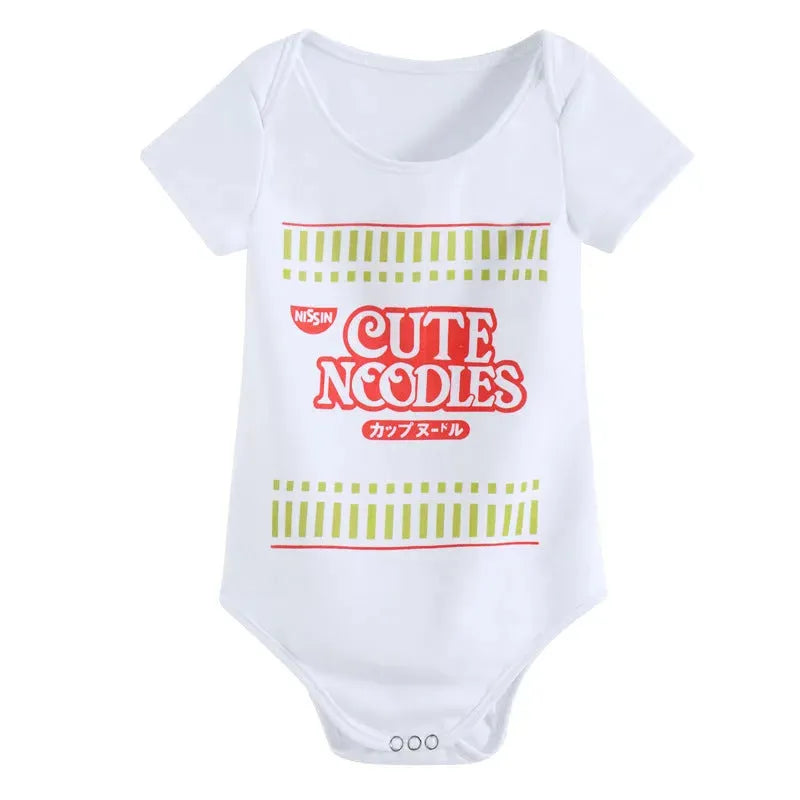 Baby Short Sleeve CUTE NOODLES Rompers - Bellarte Enchanté Baby Short Sleeve CUTE NOODLES Rompers