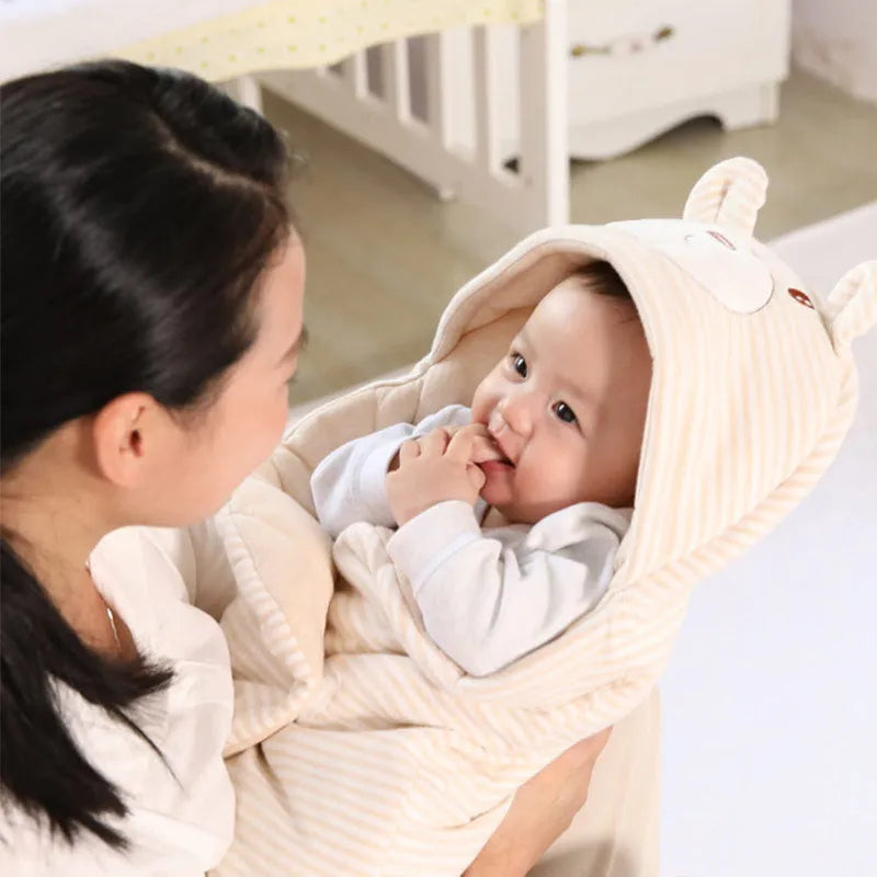 Baby Sleeping Bag Newborn Autumn Winter Thick Swaddle Blanket Anti-startle Color Cotton Anti-kick Newborns Sleeping Quilt - Bellarte Enchanté Baby Sleeping Bag Newborn Autumn Winter Thick Swaddle Blanket Anti-startle Color Cotton Anti-kick Newborns Sleeping Quilt