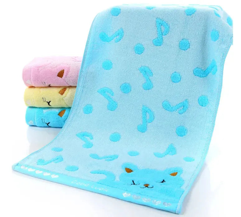 Bamboo Fiber Kitten Face Bath Towels - Bellarte Enchanté Bamboo Fiber Kitten Face Bath Towels