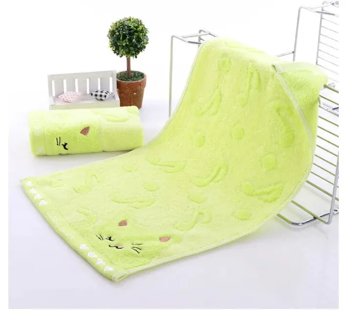 Bamboo Fiber Kitten Face Bath Towels - Bellarte Enchanté Bamboo Fiber Kitten Face Bath Towels