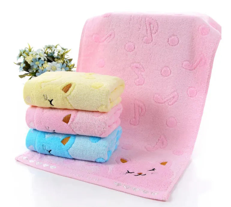Bamboo Fiber Kitten Face Bath Towels - Bellarte Enchanté Bamboo Fiber Kitten Face Bath Towels