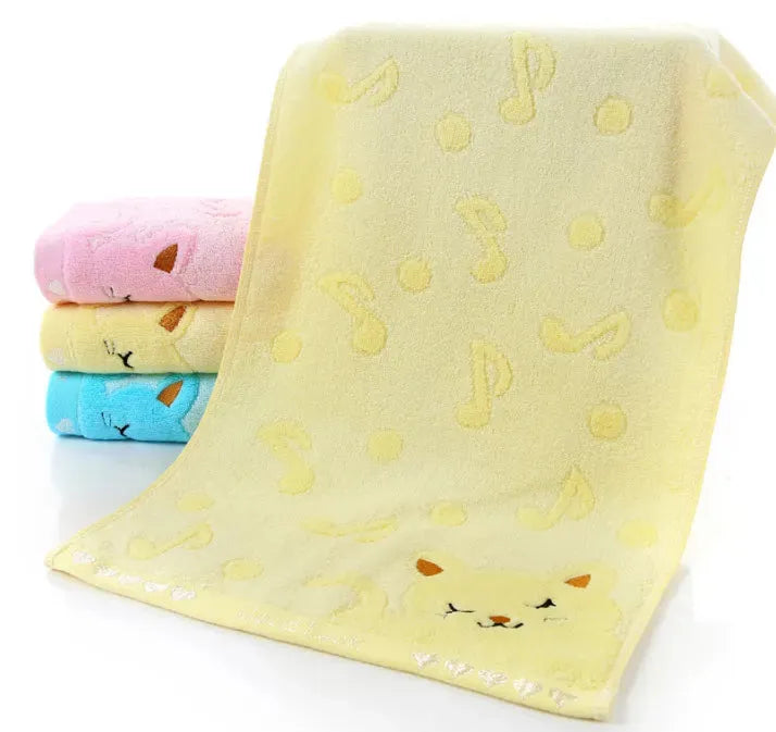 Bamboo Fiber Kitten Face Bath Towels - Bellarte Enchanté Bamboo Fiber Kitten Face Bath Towels