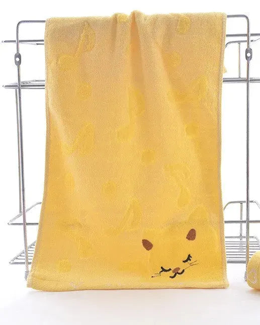 Bamboo Fiber Kitten Face Bath Towels - Bellarte Enchanté Bamboo Fiber Kitten Face Bath Towels