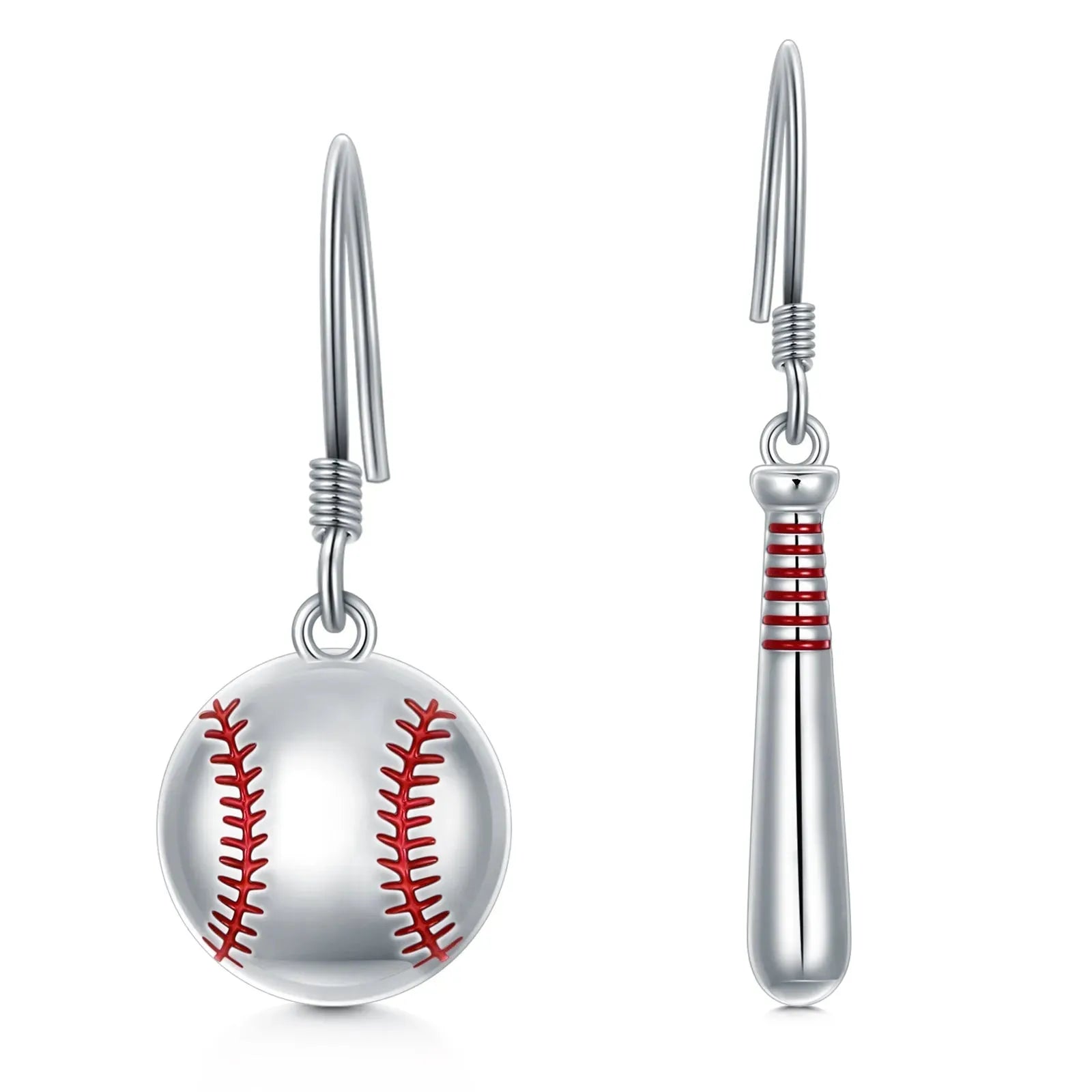Baseball Earrings for Women Sterling Silver Baseball Bat Earrings Sport Lover Jewelry Gifts - Bellarte Enchanté Baseball Earrings for Women Sterling Silver Baseball Bat Earrings Sport Lover Jewelry Gifts