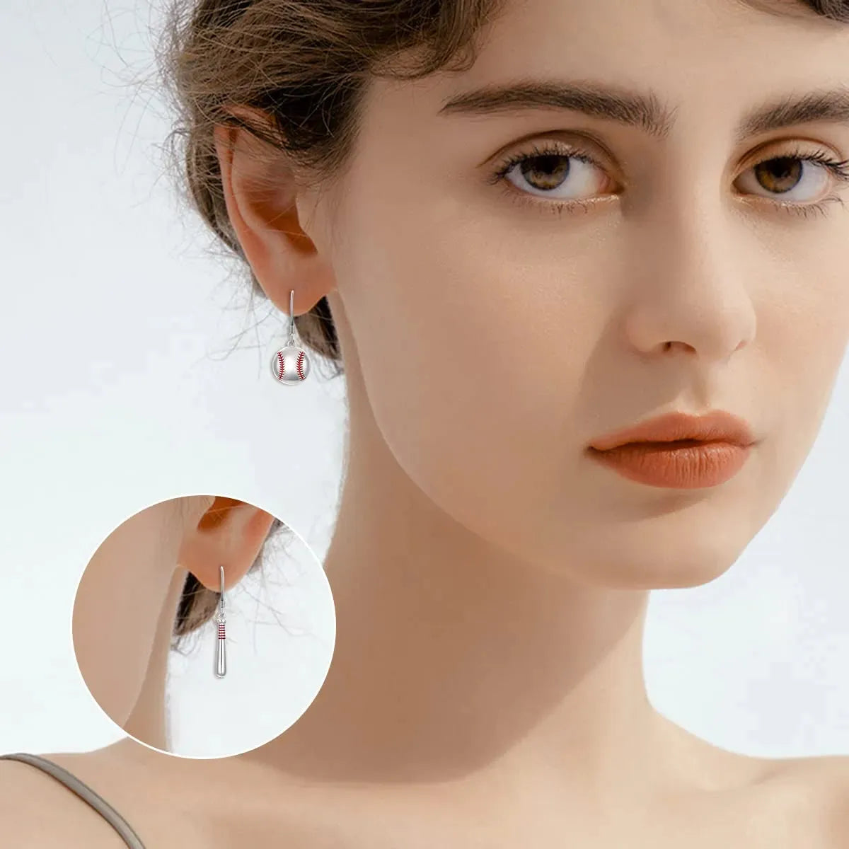 Baseball Earrings for Women Sterling Silver Baseball Bat Earrings Sport Lover Jewelry Gifts - Bellarte Enchanté Baseball Earrings for Women Sterling Silver Baseball Bat Earrings Sport Lover Jewelry Gifts