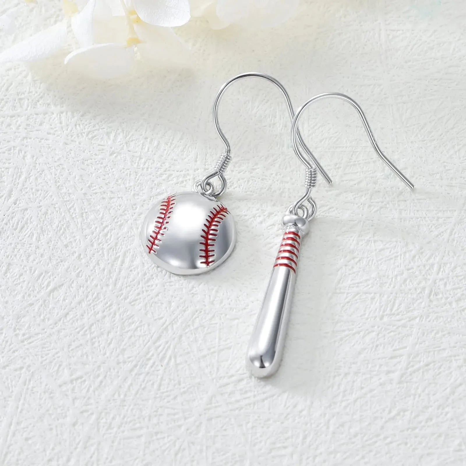 Baseball Earrings for Women Sterling Silver Baseball Bat Earrings Sport Lover Jewelry Gifts - Bellarte Enchanté Baseball Earrings for Women Sterling Silver Baseball Bat Earrings Sport Lover Jewelry Gifts