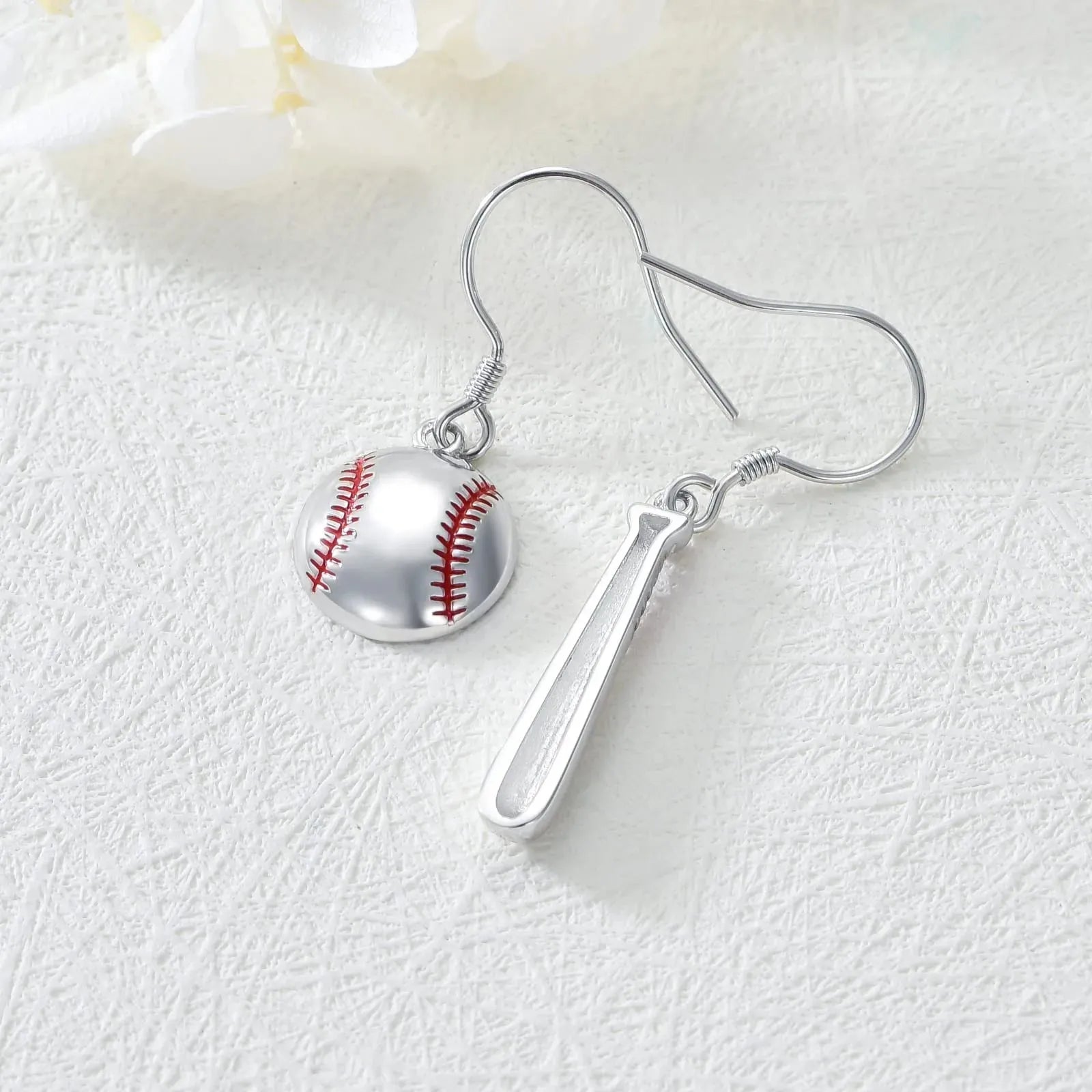 Baseball Earrings for Women Sterling Silver Baseball Bat Earrings Sport Lover Jewelry Gifts - Bellarte Enchanté Baseball Earrings for Women Sterling Silver Baseball Bat Earrings Sport Lover Jewelry Gifts