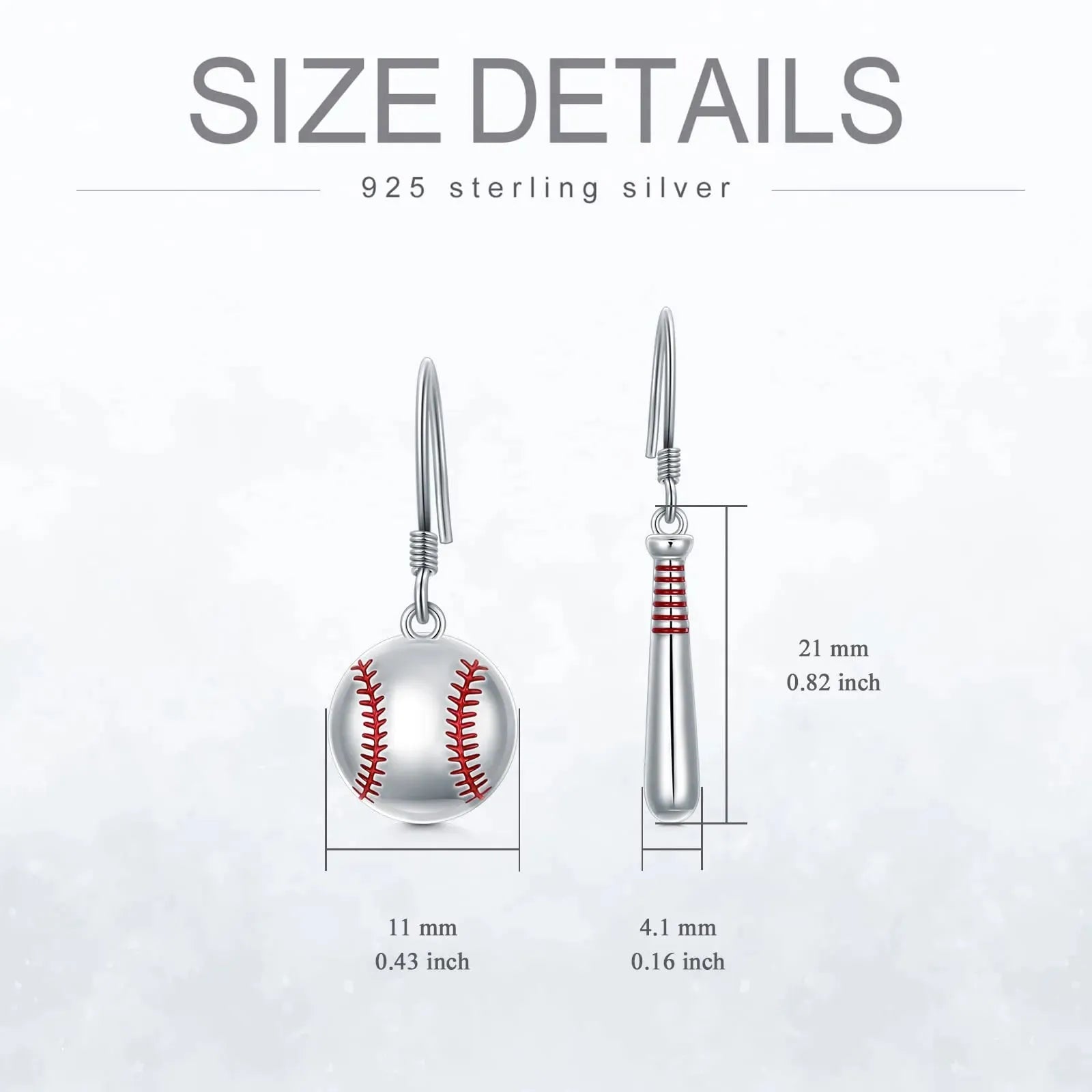 Baseball Earrings for Women Sterling Silver Baseball Bat Earrings Sport Lover Jewelry Gifts - Bellarte Enchanté Baseball Earrings for Women Sterling Silver Baseball Bat Earrings Sport Lover Jewelry Gifts