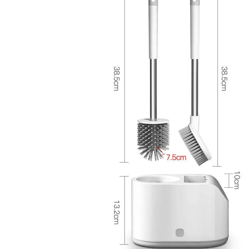 Bathroom Silicone Toilet Brush Long Handle Cleaning Tool Househood Bathroom Accessories - Bellarte Enchanté Bathroom Silicone Toilet Brush Long Handle Cleaning Tool Househood Bathroom Accessories
