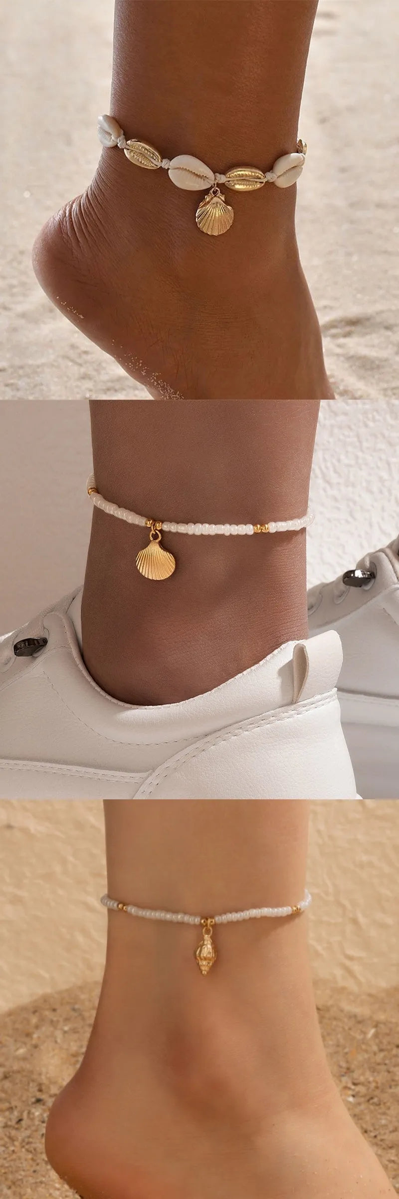 Beach Vacation Shell Anklet Bohemian Style - Bellarte Enchanté Beach Vacation Shell Anklet Bohemian Style