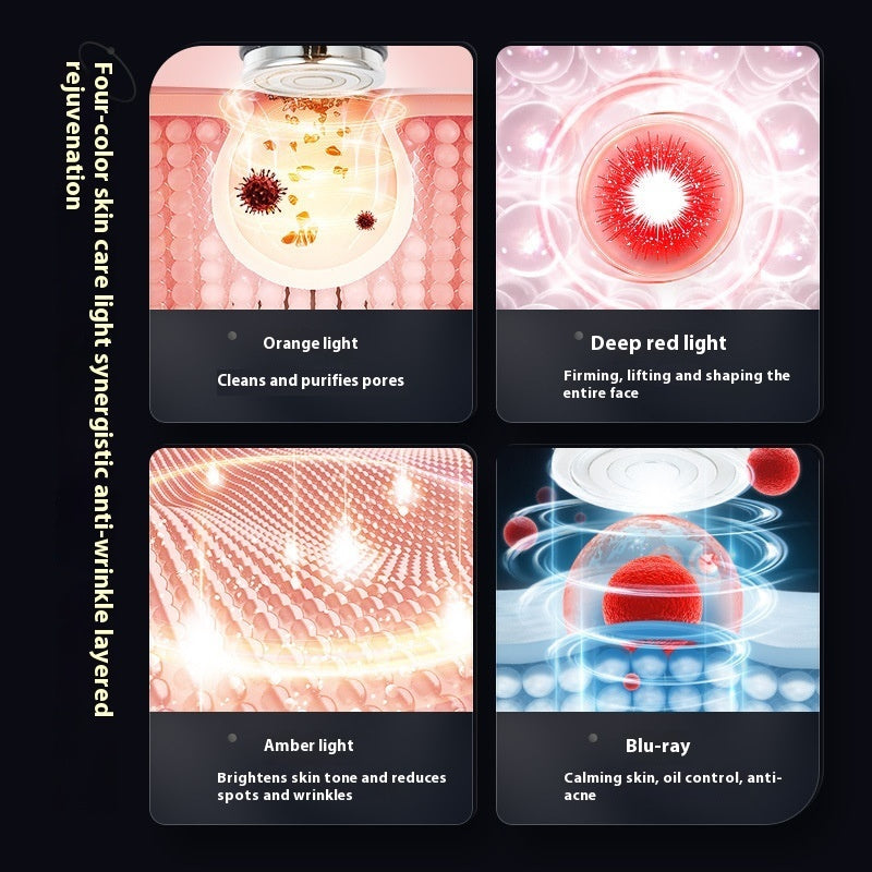 Beauty Instrument Household Color Light EMS Lifting Skin Rejuvenation Massage Cleaning 6-in-1 - Bellarte Enchanté Beauty Instrument Household Color Light EMS Lifting Skin Rejuvenation Massage Cleaning 6-in-1