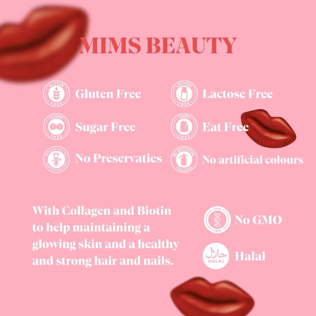 Mims Beauty – Collagen & Biotin Gummies for Radiant Skin, Hair & Nails