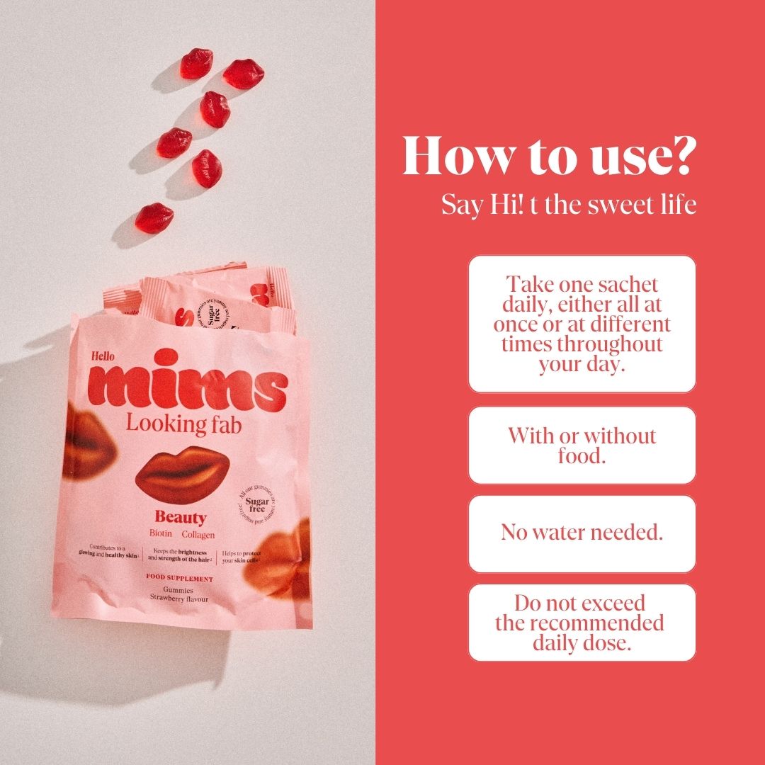 Mims Beauty – Collagen & Biotin Gummies for Radiant Skin, Hair & Nails