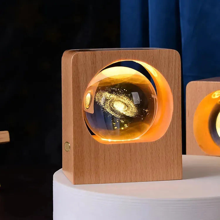 Beech Crystal Ball Night Light 3D Laser Engraving Elk Jellyfish LED Nightlights USB Dimmable Lamp For Bedroom Decoration Gifts Home Decor - Bellarte Enchanté Beech Crystal Ball Night Light 3D Laser Engraving Elk Jellyfish LED Nightlights USB Dimmable Lamp For Bedroom Decoration Gifts Home Decor