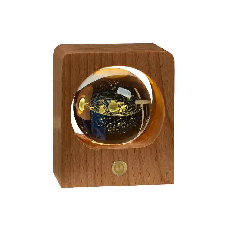 Beech Crystal Ball Night Light 3D Laser Engraving Elk Jellyfish LED Nightlights USB Dimmable Lamp For Bedroom Decoration Gifts Home Decor - Bellarte Enchanté Beech Crystal Ball Night Light 3D Laser Engraving Elk Jellyfish LED Nightlights USB Dimmable Lamp For Bedroom Decoration Gifts Home Decor