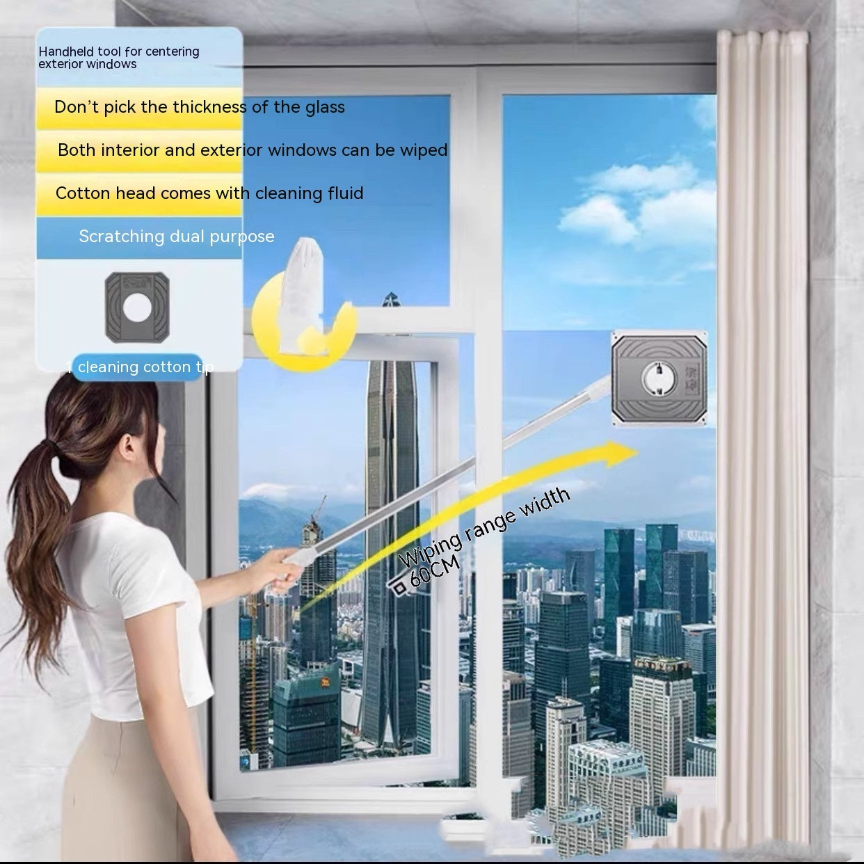 Benshang Glass Wiper High-rise Outer Window Double-sided Window Cleaner - Bellarte Enchanté Benshang Glass Wiper High-rise Outer Window Double-sided Window Cleaner
