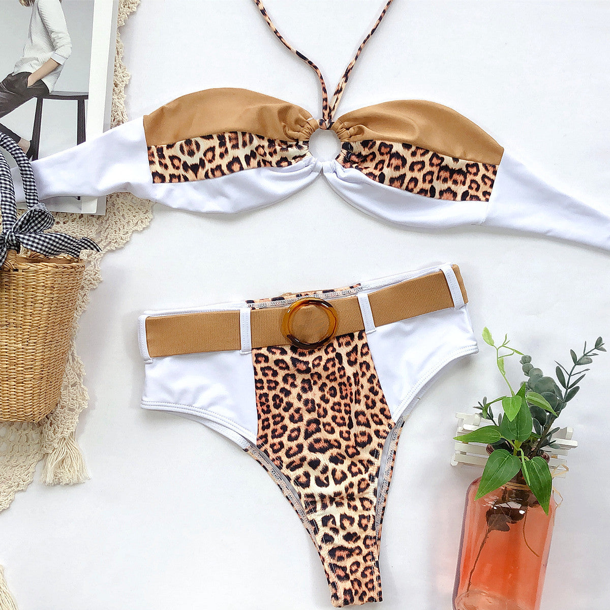 Bikini hanging neck stitching bikini - Bellarte Enchanté Bikini hanging neck stitching bikini