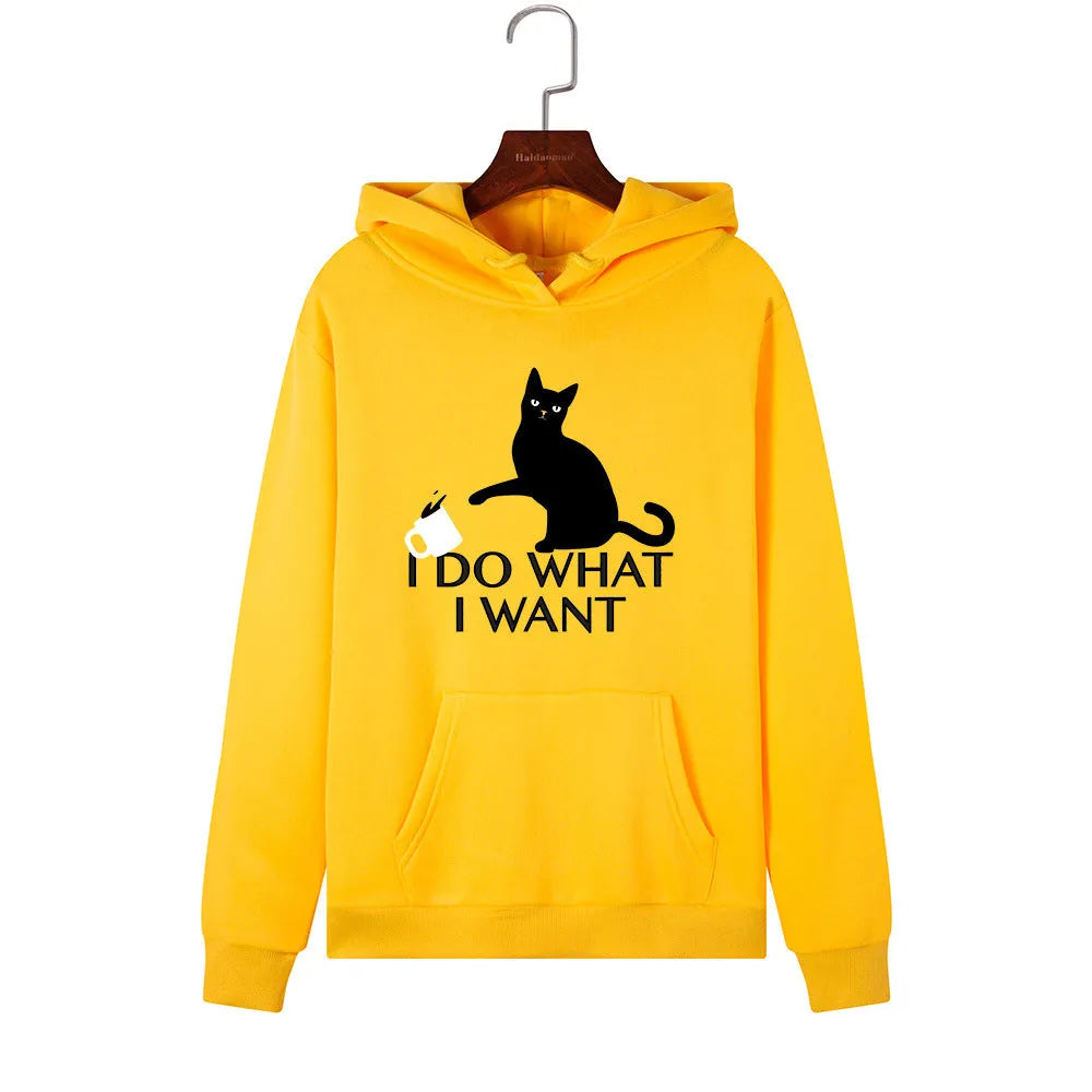 Black Cat Hooded Women's Hooded Sweatshirt - Bellarte Enchanté Black Cat Hooded Women's Hooded Sweatshirt