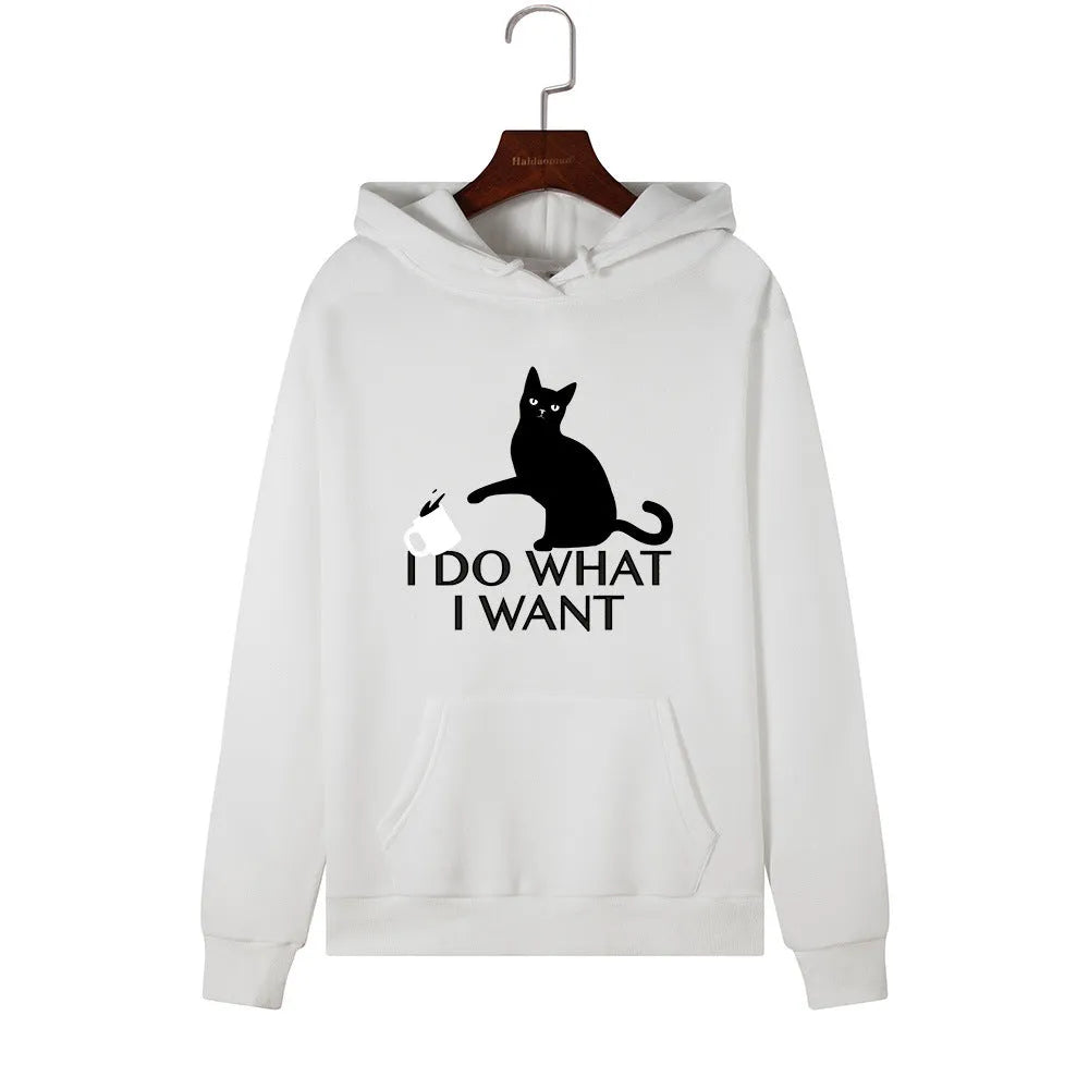 Black Cat Hooded Women's Hooded Sweatshirt - Bellarte Enchanté Black Cat Hooded Women's Hooded Sweatshirt