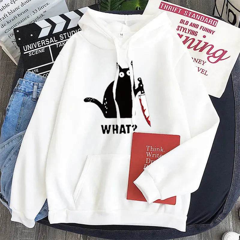 Black Cat Hooded Women's Hooded Sweatshirt - Bellarte Enchanté Black Cat Hooded Women's Hooded Sweatshirt